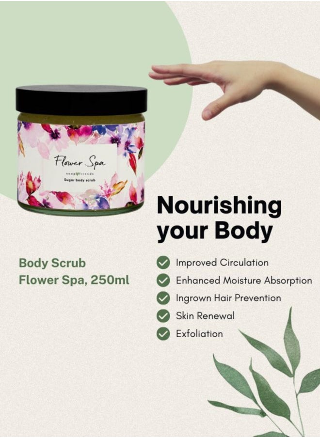 Soap&Friends Soap&Friends Exfoliating Salt and Sugar Body Scrub Flower SPA, for Dead Epidermis - 250ml  - Image 3