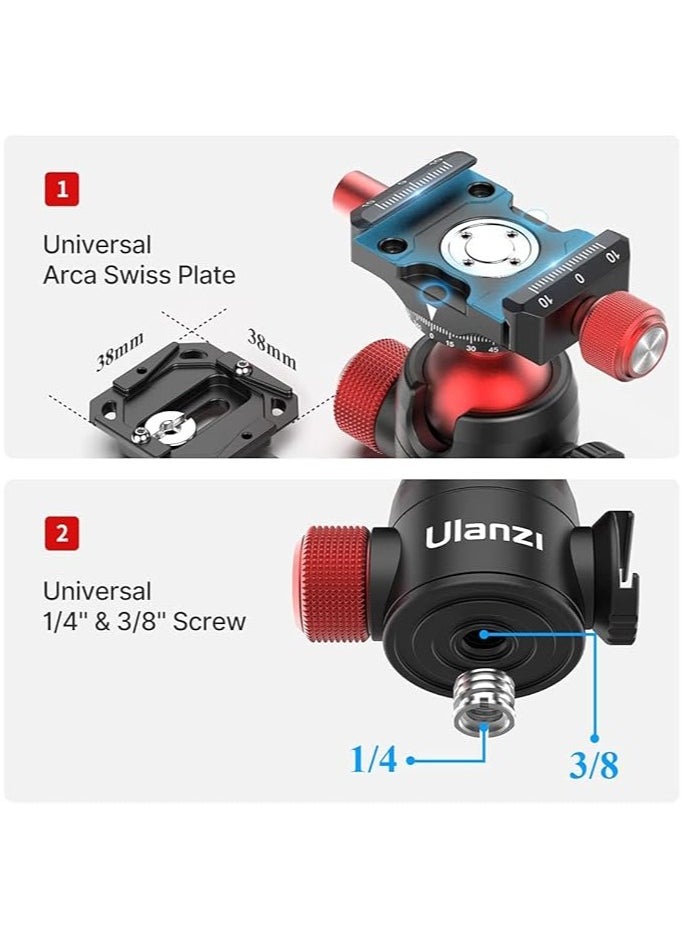 Ulanzi U-70 رأس كرة حذاء بارد مبتكر مع حامل حذاء بارد لرأس الكرة ثلاثي القوائم للكاميرا، وملحقات تصوير الفيديو العمودية والكاميرا، 360 انحراف بانورامي مع إمالة 90 درجة، لوحة إطلاق سريعة من Arca Swiss - pzsku/ZCB838A9912D1DD5F7F7BZ/45/_/1733834512/40728343-a426-419a-9a29-fb4130b7b43c