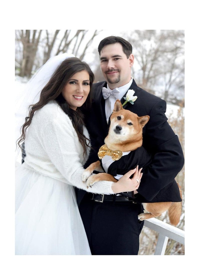 SYOSI Dog Tuxedo Formal Dog Clothes Shirt Costume Wedding Attire Party Bow Tie Suit Dog Outfit for Small Medium Large Dogs Cats Pet Costumes Birthday Puppy Clothing Apparel (M) - Image 2