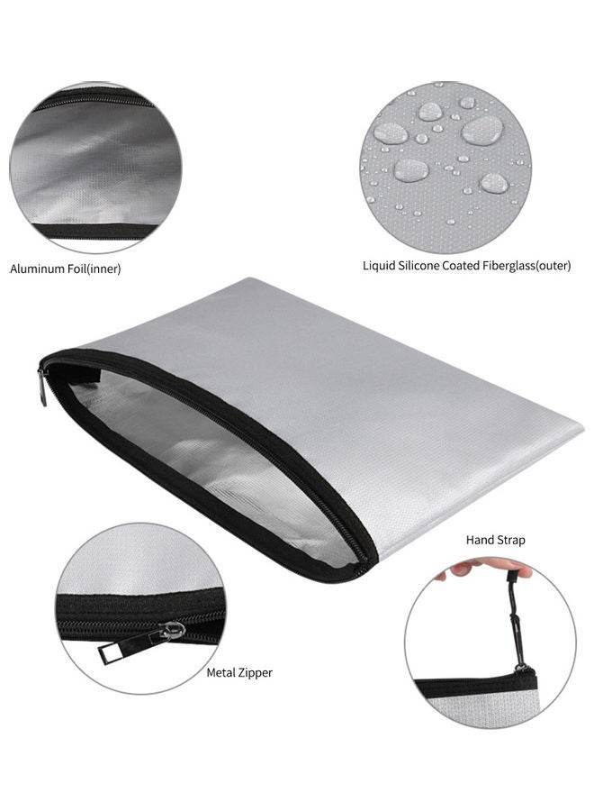 NIBEMINENT Fire and Water Resistant Expandable Document Bag Black - Image 2