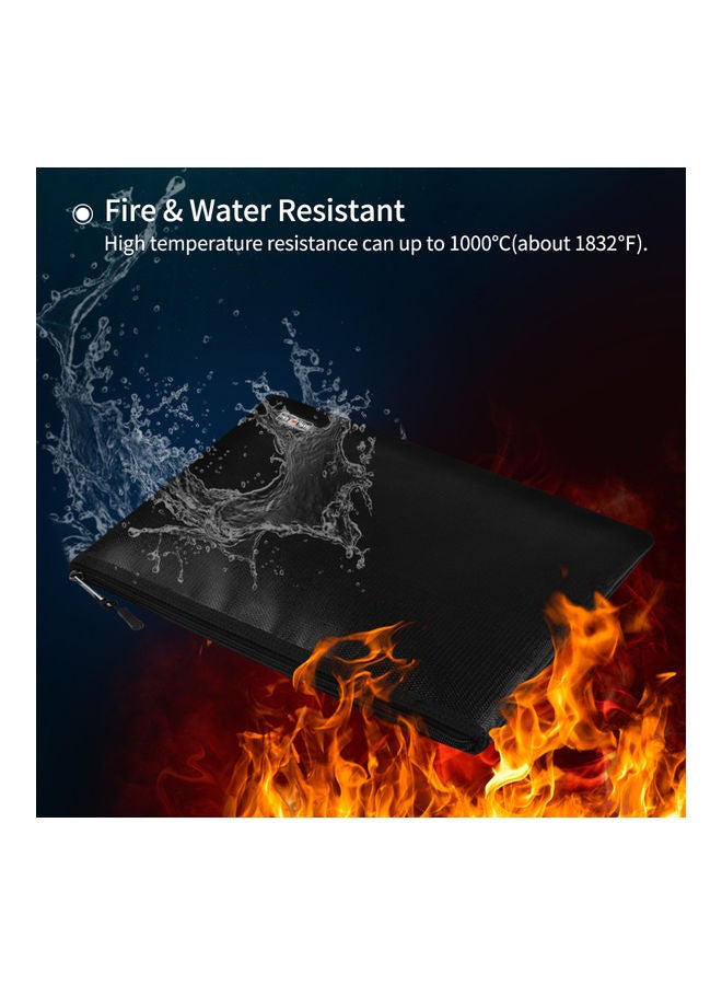 NIBEMINENT Fire and Water Resistant Expandable Document Bag Black - Image 4