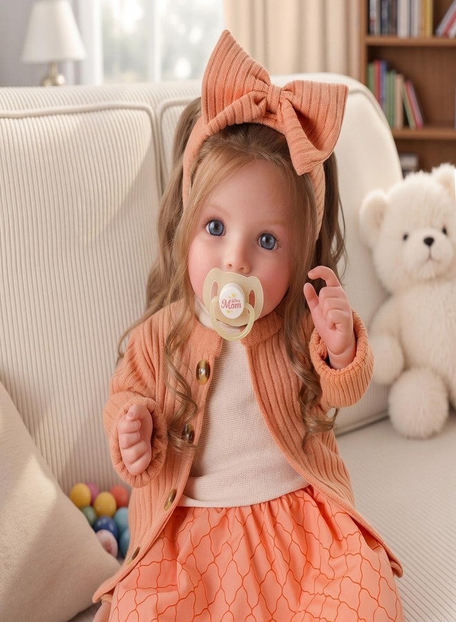 BABESIDE Reborn Baby Dolls, 20 Inch Newborn Realistic Baby Doll Dara Lifelike Girl with Brown Hair, Handmade Soft Cloth Body with Clothes & Toy Accessories, Gift for Kids Age 3+ - Image 2