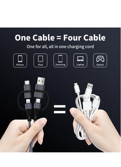 Generic USB C Charger Cable, 60W/3A USB C to USB Adaptor With iOS/Type C/USB A Ports 4 in 1 for iPhone 15 14 13 Pro Max iPad Samsung S24 S23 Ultra Z Flip 5 Multi USB to USB C Cable, Black  - Image 2