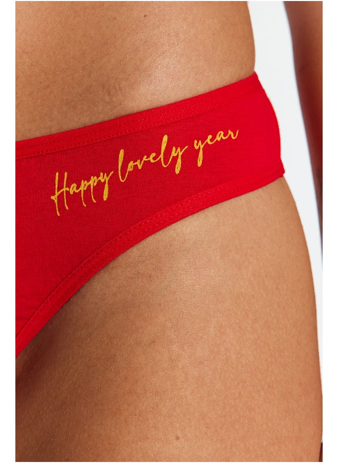 trendyol - 3-Pack Red Christmas Brazilian Briefs THMAW24KU00015 - Image 1