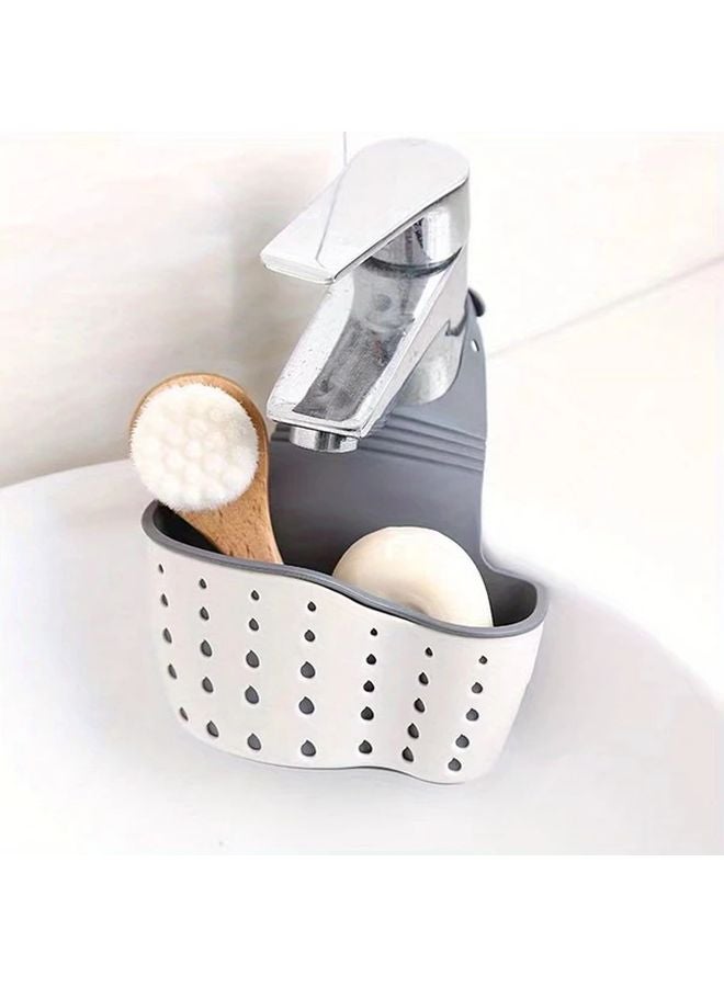 Green Adjustable Sink Storage Holder Hanging Drain Basket With Soap Sponge Shelf Kitchen Organizer - Image 5