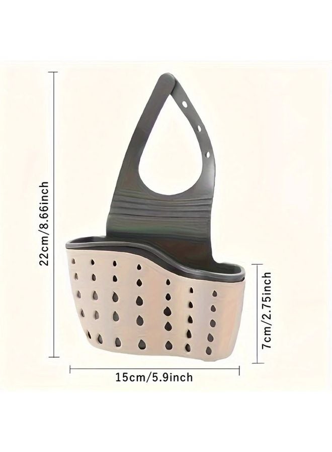 Green Adjustable Sink Storage Holder Hanging Drain Basket With Soap Sponge Shelf Kitchen Organizer - Image 4