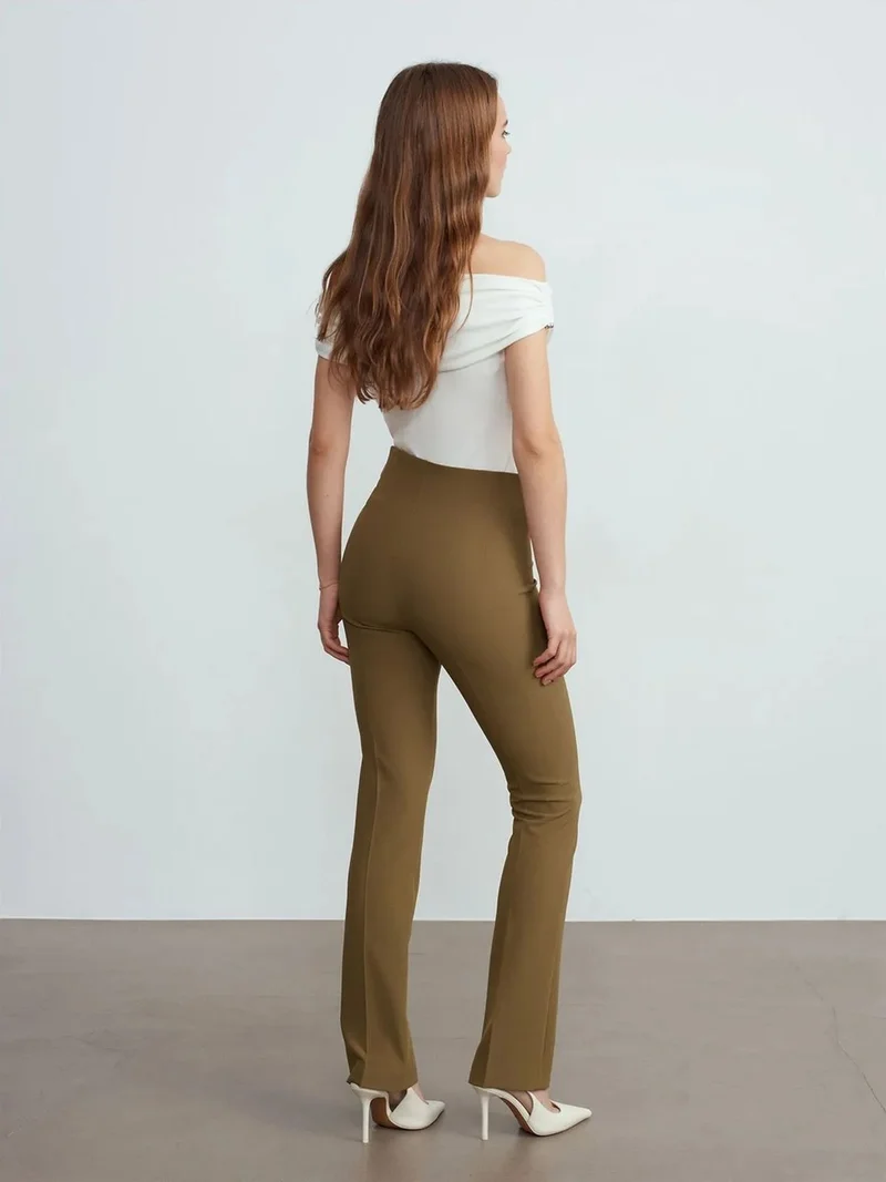 ديلفين DILVIN Women's Straight-leg Crepe Trousers