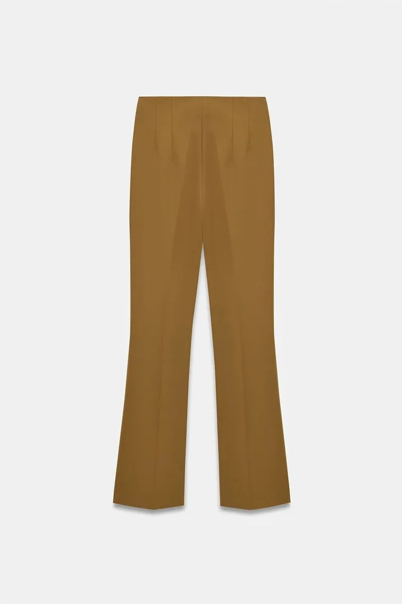 Dilvin Khaki Green DILVIN Women's Straight-leg Crepe Trousers for Women | Best Price UAE