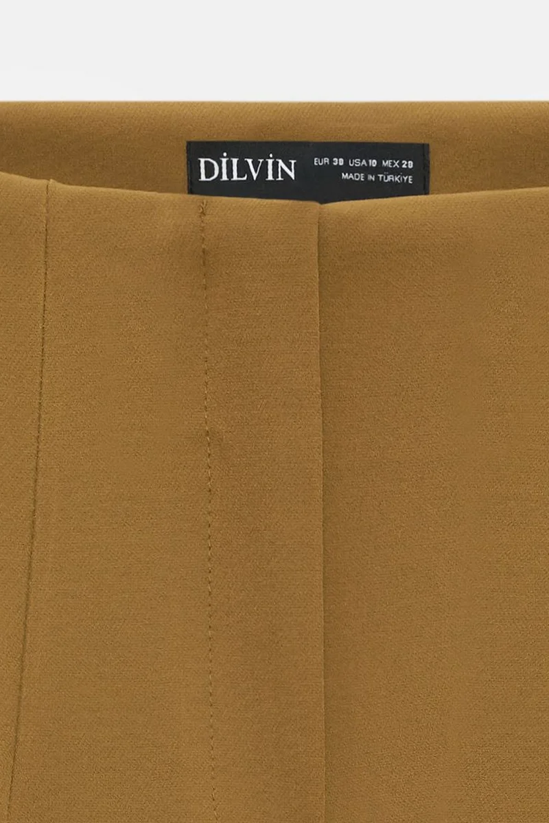 Dilvin Khaki Green DILVIN Women's Straight-leg Crepe Trousers for Women | Best Price UAE