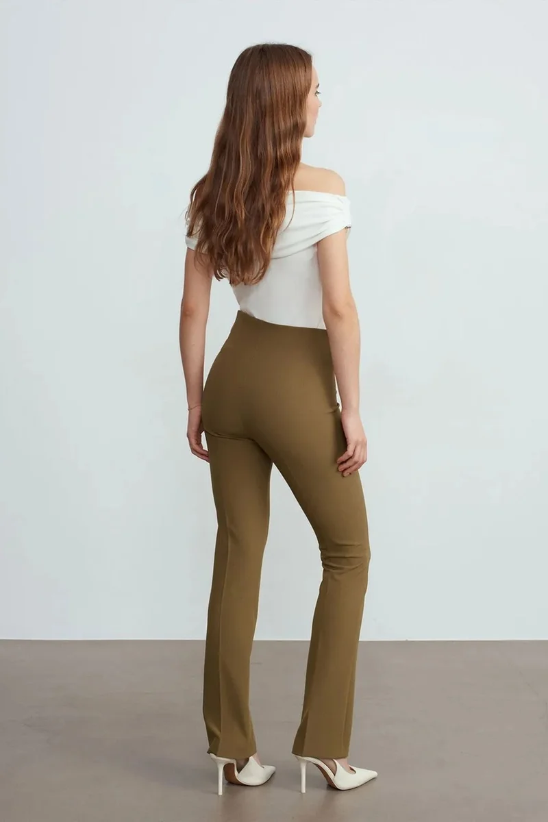 ديلفين DILVIN Women's Straight-leg Crepe Trousers