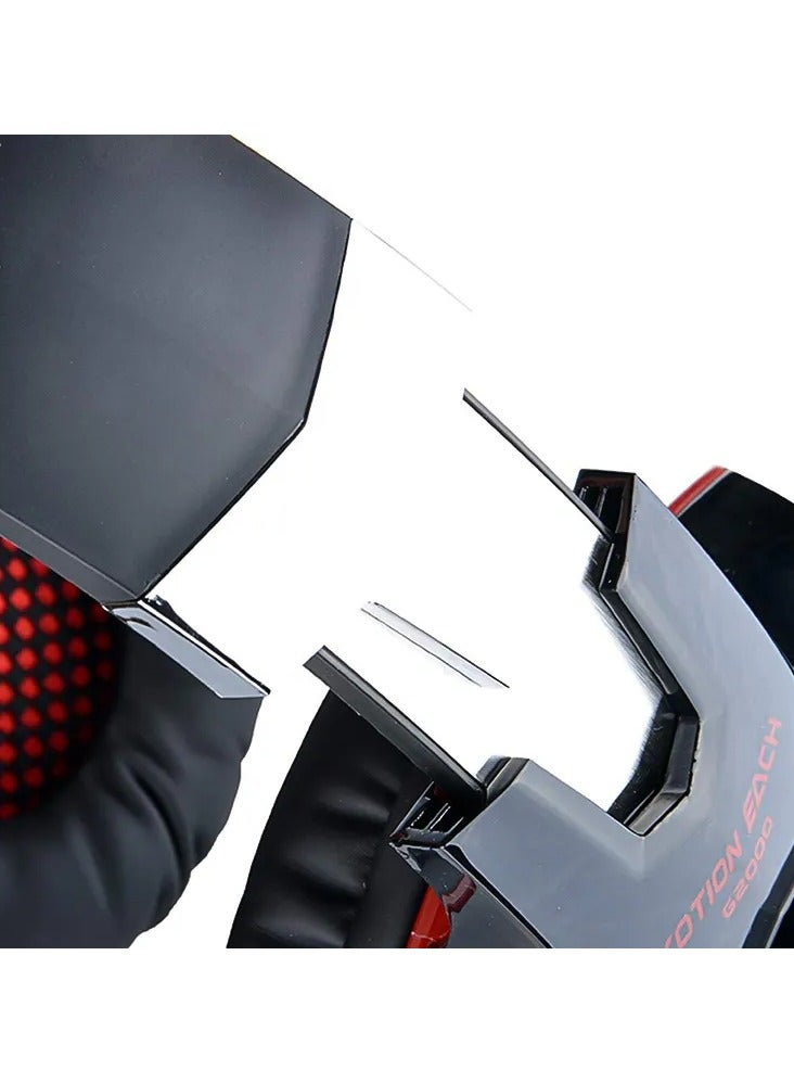 general G2000 Gaming Headset Red, Surround Stereo Gaming Headphones with Noise Cancelling Mic, LED Lights  Soft Memory Earmuffs for PS5, PS4, Xbox One, Nintendo Switch, PC Mac Computer Games - Image 5