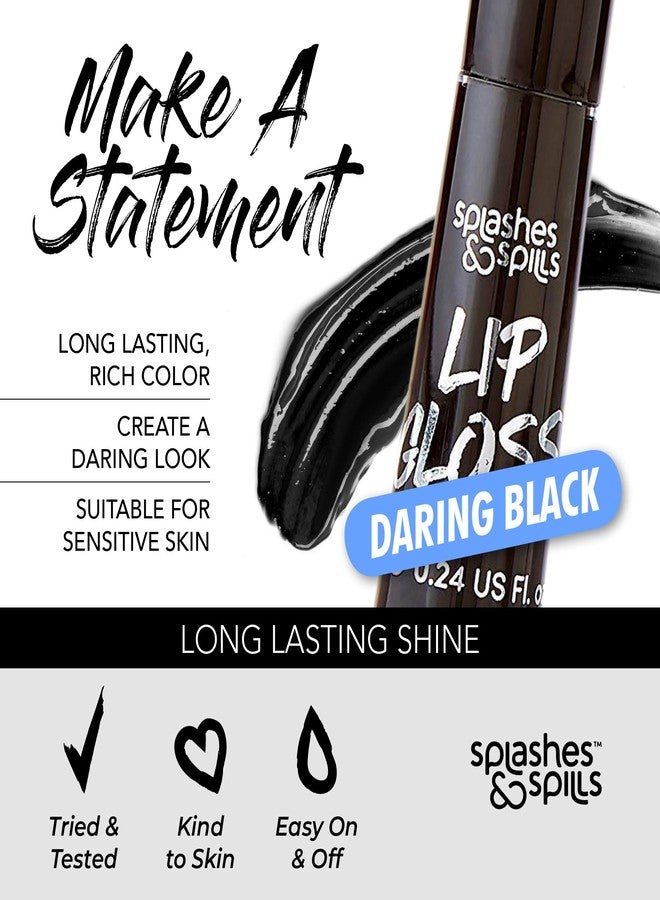 Splashes & Spills Luxurious Black Lip Gloss - Vibrant Color with Full Coverage and Shiny Finish, Moisturizing Formula Nourishes Lips - 2 Pack - by Splashes & Spills - Image 3