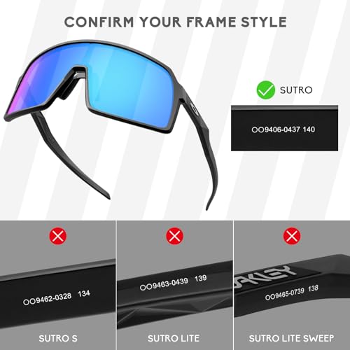 Betterun 5 Pieces Polarized Replacement Lenses for Oakley Sutro OO9406 / Sutro Asian Fit (AF) OO9406A Sunglasses, Anti-Scratch and Impact Resistant - Image 2