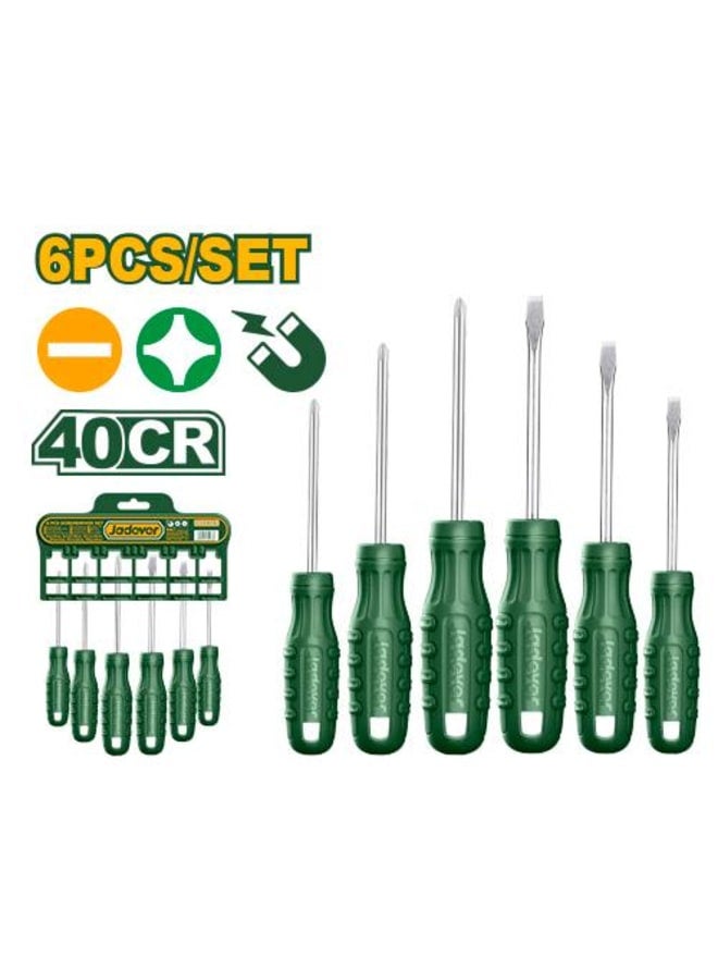 جاديفر  طقم مفكات 6 قطع يد بلاستيك JADVER