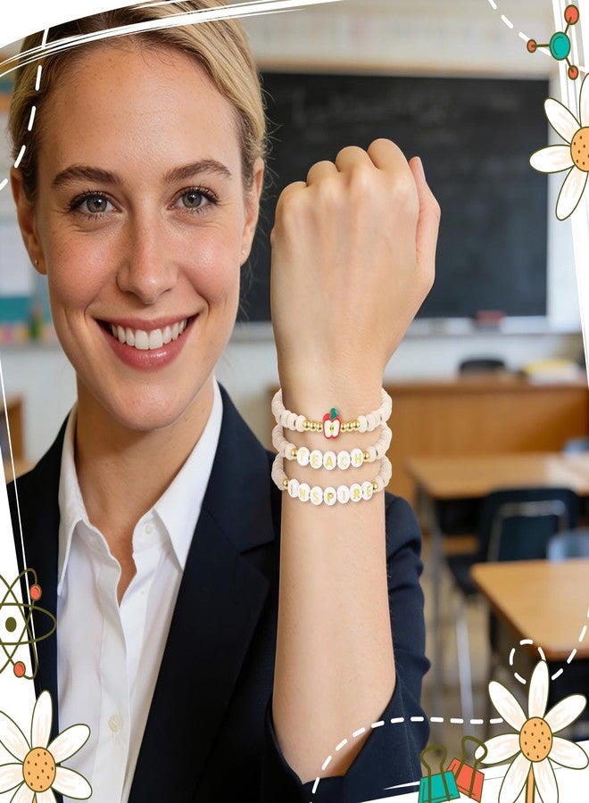 HWING Back to School Teacher Gifts Bracelets, Teacher Appreciation Thank You Gifts, Inspirational Apple Beaded Bracelet, End of Year Graduation Retirement Birthday Gifts for Teachers, Educators, Professors - Image 4