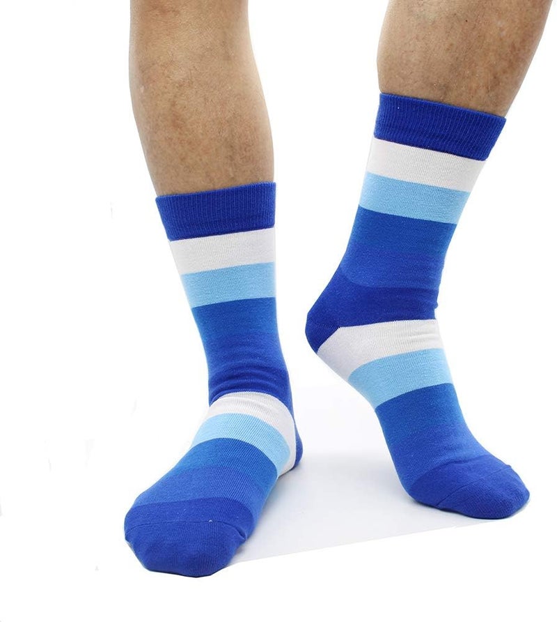 TOEJYJ Mens Fun Dress Socks, Pattern Funny Casual Socks Pack, Colorful Striped Cotton Novelty Socks Size 10-13 - Image 3