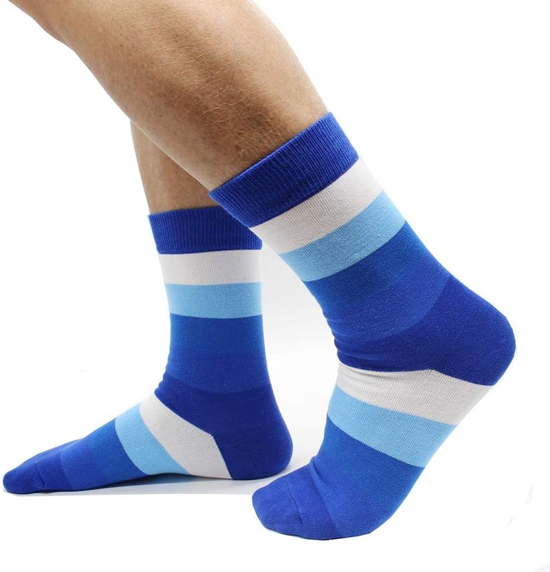 TOEJYJ Mens Fun Dress Socks, Pattern Funny Casual Socks Pack, Colorful Striped Cotton Novelty Socks Size 10-13 - Image 4