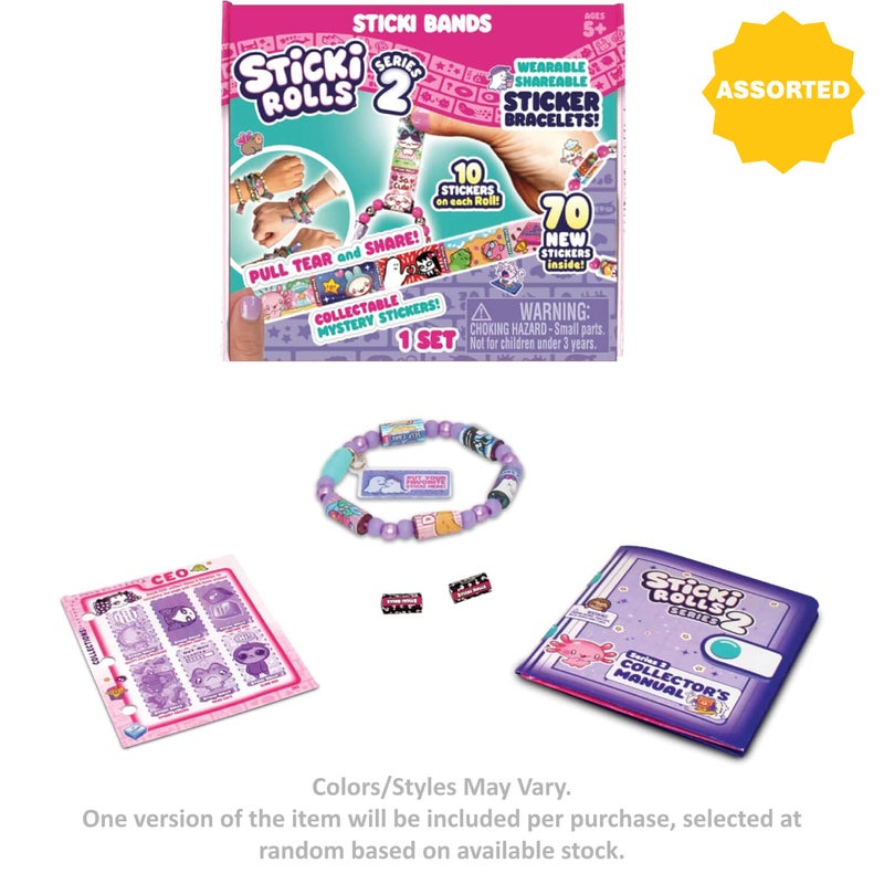 Sticki Rolls Series 2 Wearable Sticker Bracelet Sticki Bands (Assorted) - Image 1
