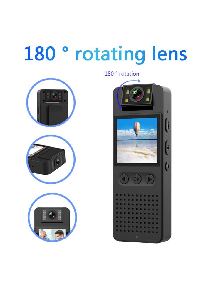 Generic Camera Collar Clip HD 1080p Night Vision Pocket Camera DV Sports Camera Rotating LCD Screen  - Image 2