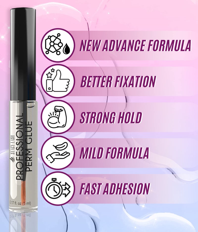 Stacy Lash غراء تجعيد الرموش المحترف STACY LASH / 0.17 أونصة سائلة / 5 مل / غراء رموش شفاف / غراء رفع رموش قابل للذوبان في الماء / مستلزمات للاستخدام المهني والمنزلي - Image 2