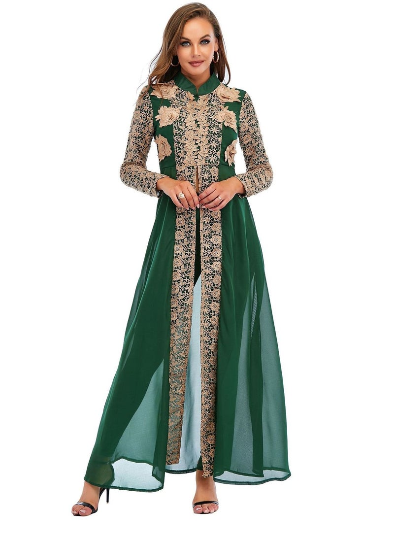 Loquat Traditional Long Sleeves Abaya Green 