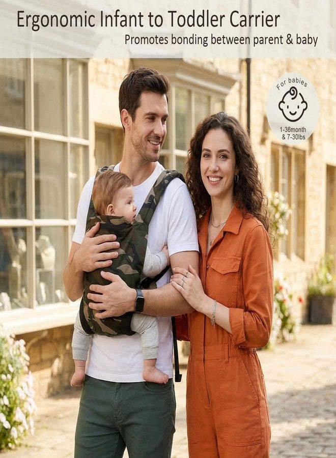 MISSWISDOM Baby Carrier for Dad (7-30lbs)-Military Stylish Infant Holder Carriers Newborn to Toddler, Men Baby Carrier with Windproof Cap, One Size Fits All, Camouflage - Image 2