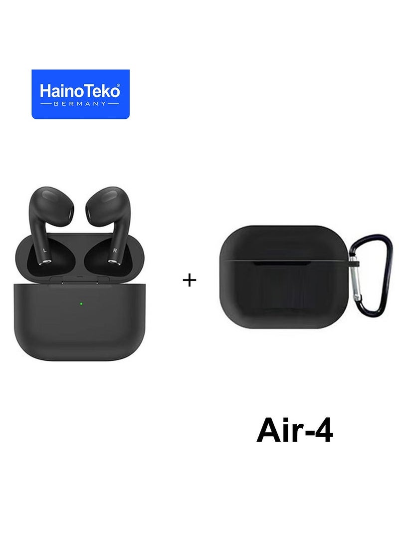 Haino Teko - Haino Teko Germany Air4 Wireless Bluetooth Earphone With High Bass Sound Quality and Multifunctional Touch Control Compatible With Android Phones Black - Image 1