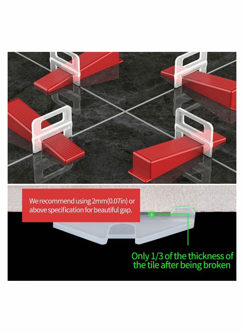 500 Pack Tile Leveling System Clips DIY Tiles Leveler Spacers Reusable Tools for Professional Ceramic Stone and Installation 3mm  - Image 2