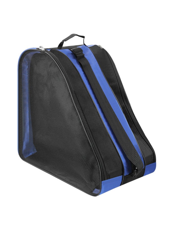 Generic Roller Skate Bag Children's Skate Bag Adult Roller Skate Storage Bag Triangle Skate Roller Skate Storage Backpack-Color:Blue-Capacity:20-35L  - Image 1