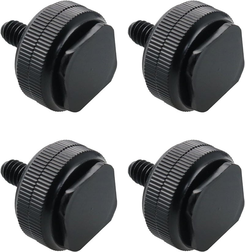 كلاراكو Klarako 4 قطع 1/4 بوصة محول حامل الحذاء الساخن حامل ثلاثي القوائم من سبائك الألومنيوم برغي كاميرا حامل الحذاء الساخن حامل حذاء الفلاش، أسود - Image 1