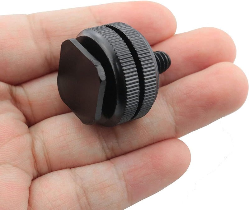 كلاراكو Klarako 4 قطع 1/4 بوصة محول حامل الحذاء الساخن حامل ثلاثي القوائم من سبائك الألومنيوم برغي كاميرا حامل الحذاء الساخن حامل حذاء الفلاش، أسود - Image 5