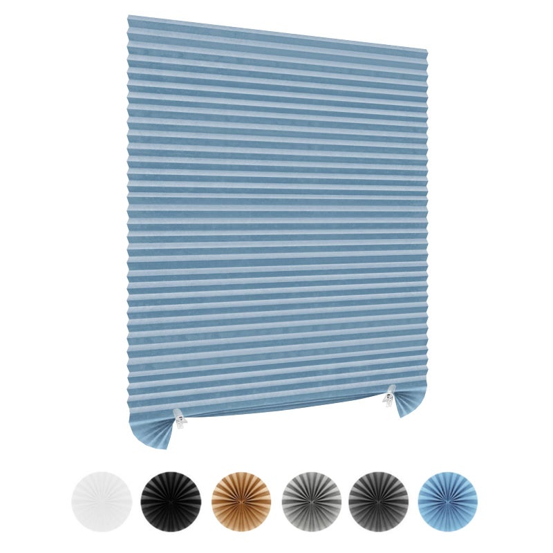 Maritown Window Blinds Cordless No Drill Cut to Size Clip On Stick On Self Adhesive Temporary Blinds Pleated Paper Blinds for Windows Doors Shades for Home Nursery Bedroom Kitchen Bathroom - Image 1
