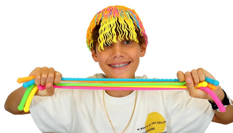 JA-RU Udon Textured Stretchy Sensory Noodles for Kids (1 Pack  3 Colored Noodles Each) Stretchy String Fidget Toys. Kids Stress Relief Toy. Bulk Party Favors. UDON-4799-1 - Image 4