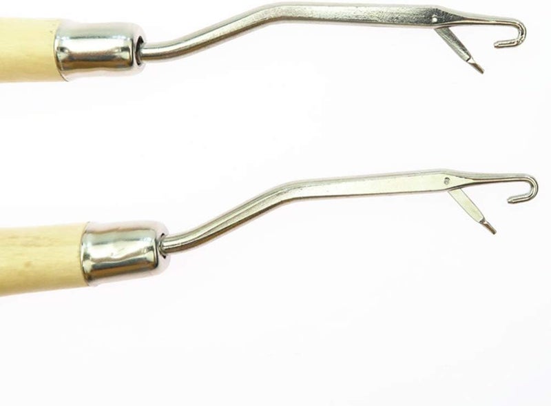 كلاراكو خطاف مزلاج منحني من كلاركو، خطاف إبرة كروشيه خشبي، أداة قفل الشعر، أدوات يدوية لضفائر الشعر، سجاد، منسوج، لوازم صنع، قطعتان - Image 3