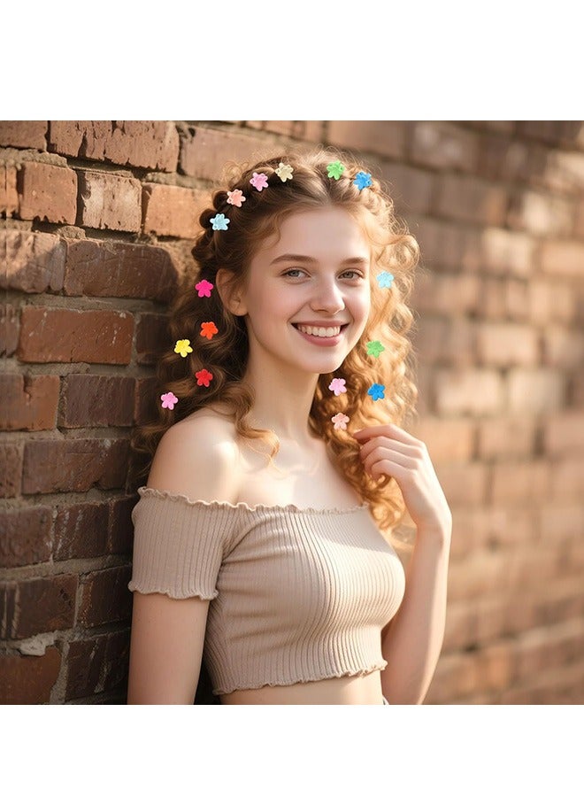 SenRan Small Flower Hair Clips, 100pcs Cute Colorful Mini Hair Claws for Toddlers, Girls & Women - Image 4