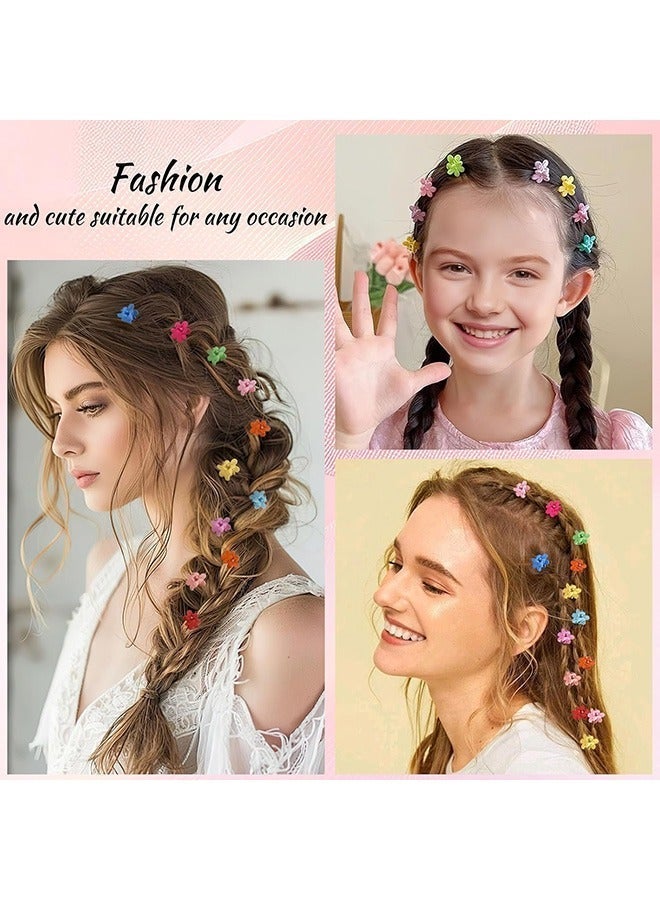 SenRan Small Flower Hair Clips, 100pcs Cute Colorful Mini Hair Claws for Toddlers, Girls & Women - Image 5