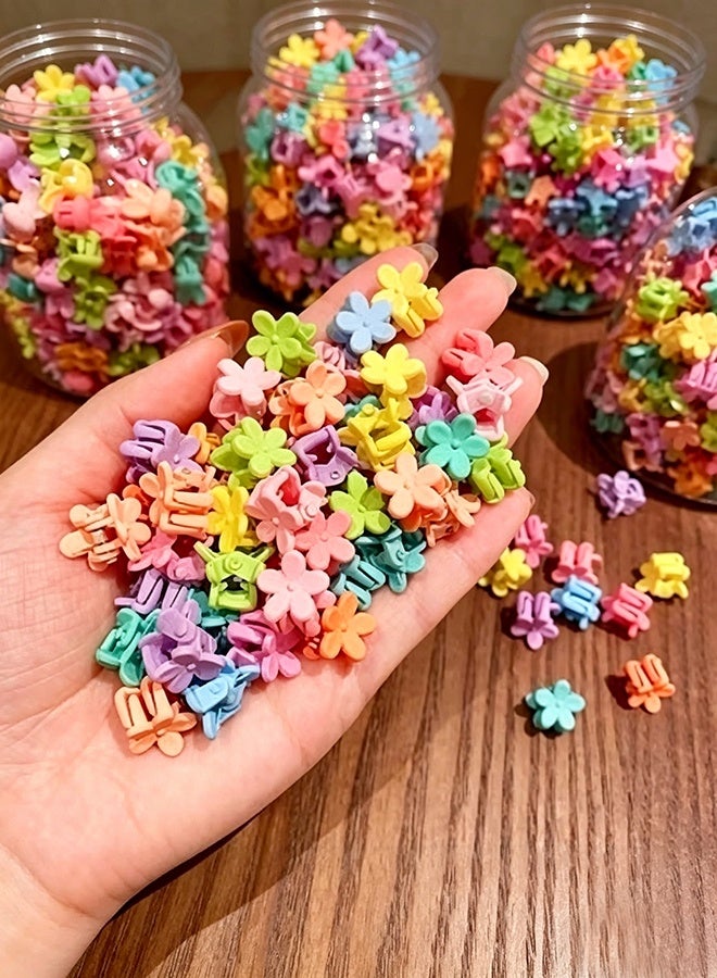 SenRan Small Flower Hair Clips, 100pcs Cute Colorful Mini Hair Claws for Toddlers, Girls & Women - Image 1