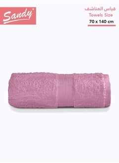 Sandy Sandy Bath Towel Premium Hotel Quality 100% Cotton Made in Egypt, Soft Quick Drying and Highly Absorbent (70x140 cm) - Pink  - Image 1