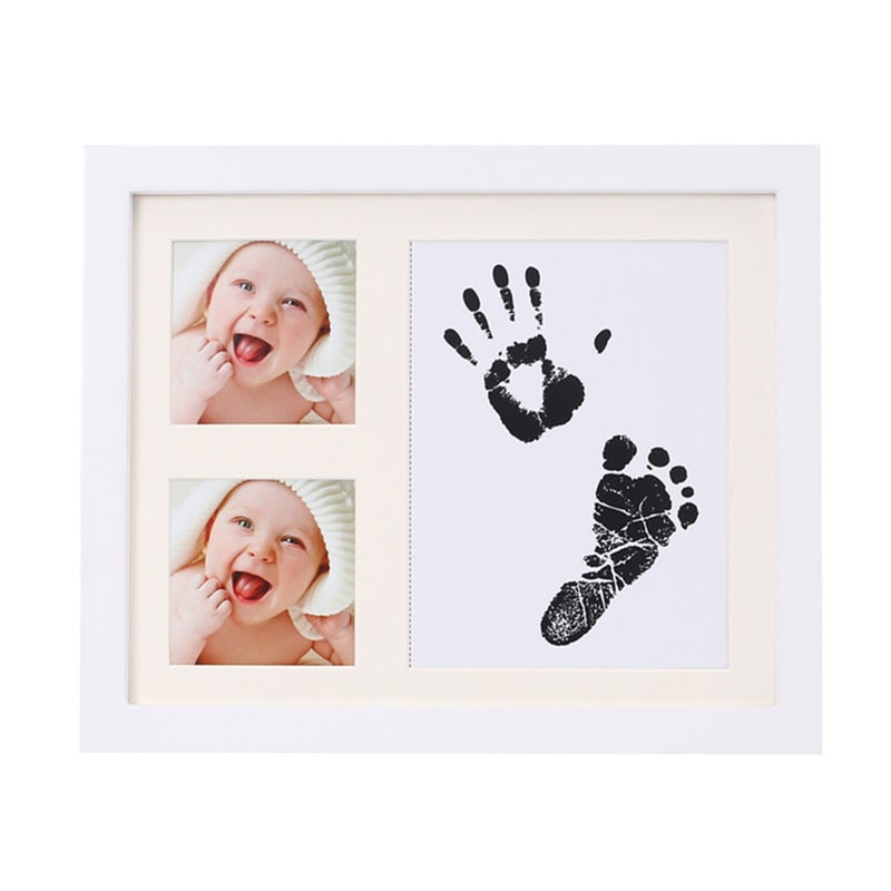 Newborn Baby Handprint and Footprint Picture Frame Kit Baby Keepsake Frames Picture Frame Kit with Ink Pad Infant Shower Gifts for New Parents - Image 1