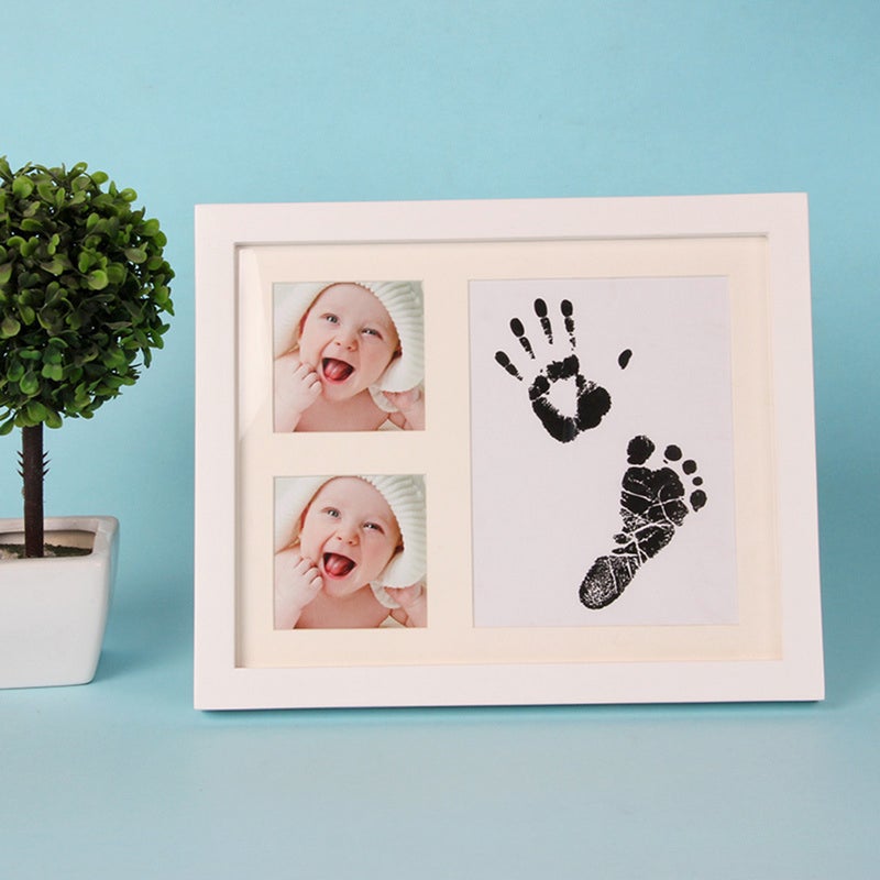 Newborn Baby Handprint and Footprint Picture Frame Kit Baby Keepsake Frames Picture Frame Kit with Ink Pad Infant Shower Gifts for New Parents - Image 2