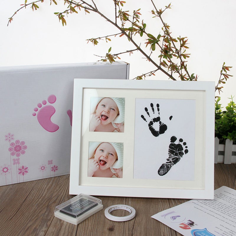 Newborn Baby Handprint and Footprint Picture Frame Kit Baby Keepsake Frames Picture Frame Kit with Ink Pad Infant Shower Gifts for New Parents - Image 5