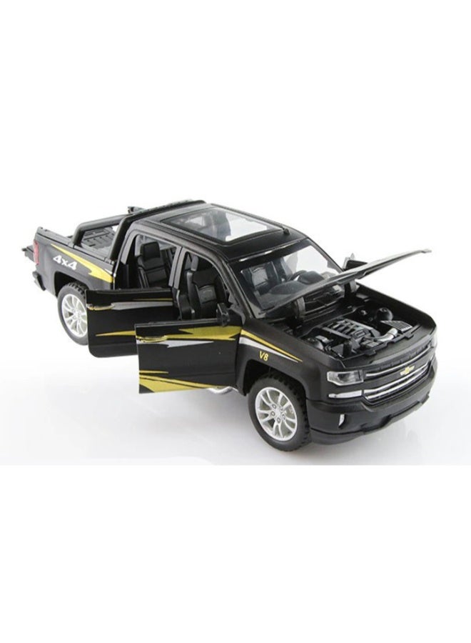 1:28 Scale Simulation of Chevrolet Truck - Diecast Metal Toy Car with Pull-Back Action, Opening Doors - Image 5