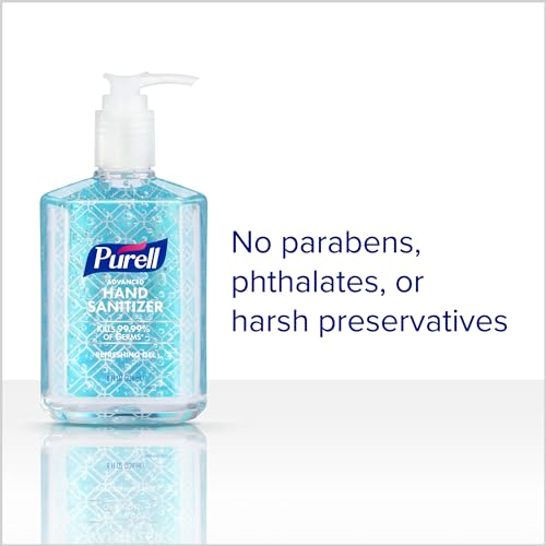 Purell Advanced Hand Sanitizer Refreshing Gel Design Series, Clean Scent,Clear, 8 Fl Oz Pump Bottle (Pack of 4), 9652-06-ECDECO - Image 3
