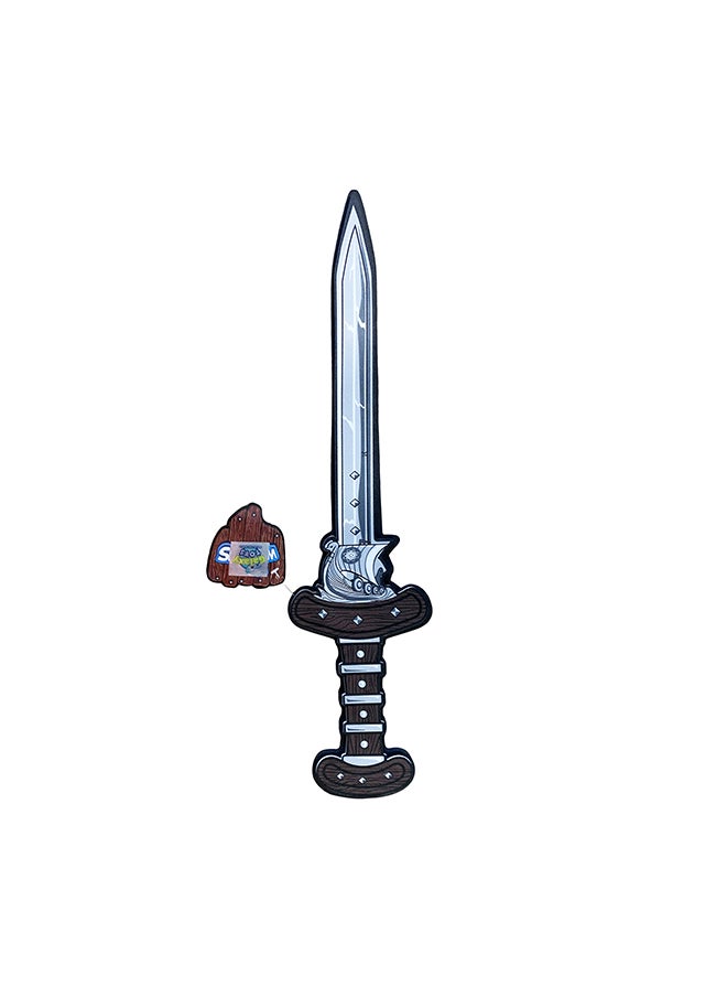 Galaxy Medieval Knight Foam Sword – Soft and Safe Toy Weapon for Kids 3+ – Decorative Silver Blade with Brown Handle, Perfect for Imaginative Play - pzsku/ZCB84A1E776D3951BAFA7Z/45/_/1733911789/11abb163-a4f1-48db-8660-f7d7f63e6fa4