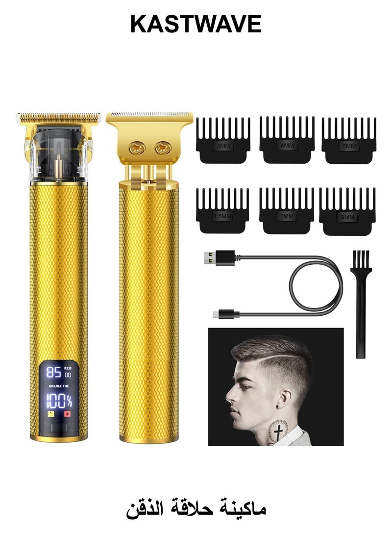 KASTWAVE Beard Trimmer for Mens, Rechargeable Electric Hair Clippers with LCD Screen, Titanium Precision T Blade Trimmer for Families and Barber Perfect Gift - Image 1