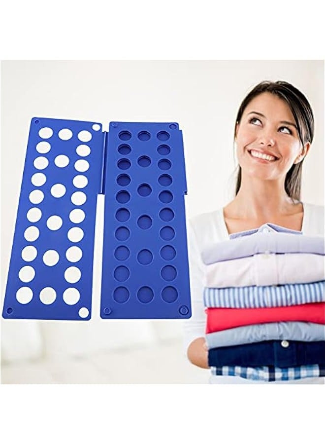 Quick Child Clothes Folding Board T Shirt Pants Board Fold for Organizer Size for Bundled Kid Sizes for Adjustable Folding Plate Laundry Liners (Blue) - Image 1