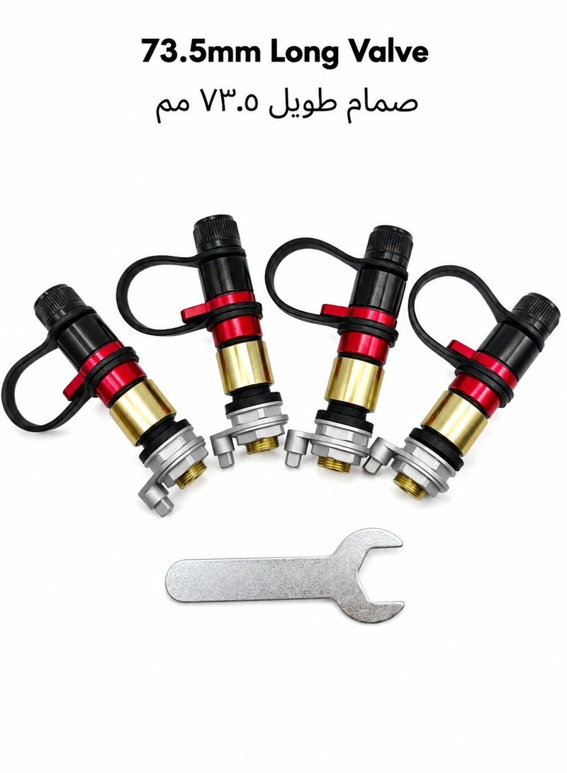 TORVIQ 4-Piece Tire Deflator Valve Kit 73.5mm | Rapid Deflation 2.5 to 0.7 Bar in 15 Seconds, Adjustable, TPMS Compatible | Off-Road SUV Truck & 4x4 | Black - Image 1