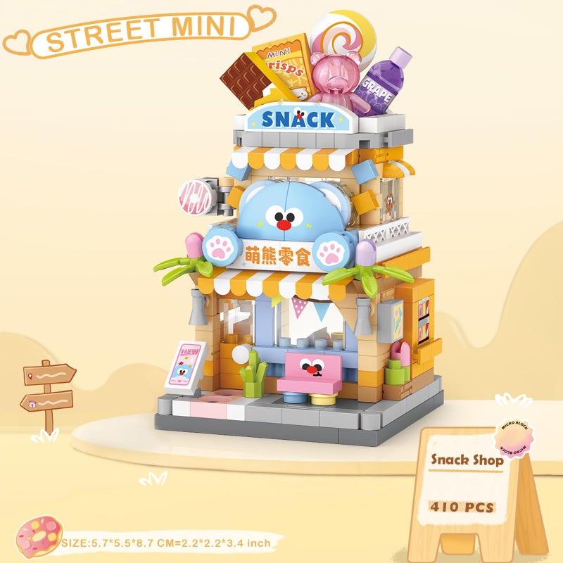 MEIEST 4 Packs Mini City Shop Street View Building Blocks Model Set,Simulation Architecture Collection Particle Construction Building Bricks Toy,Home Decor - Image 4