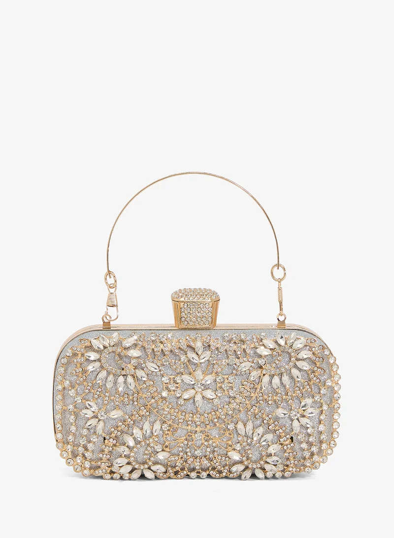 Khizana Diamonte Mirror Work Embellished Clutch