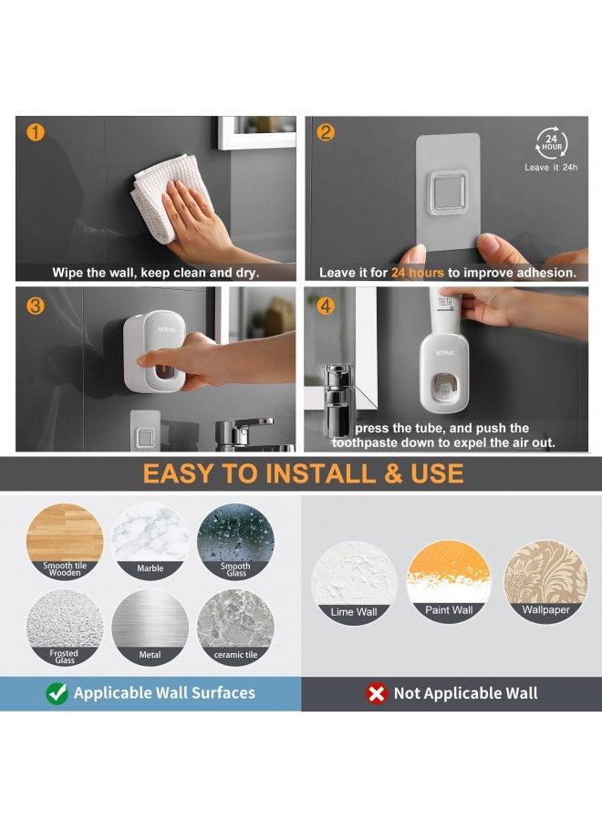 MOPMS Toothpaste Dispenser Wall Mounted for Bathroom Automatic Toothpaste Squeezer for Kids and Adult (Black-1Pcs) - Image 2